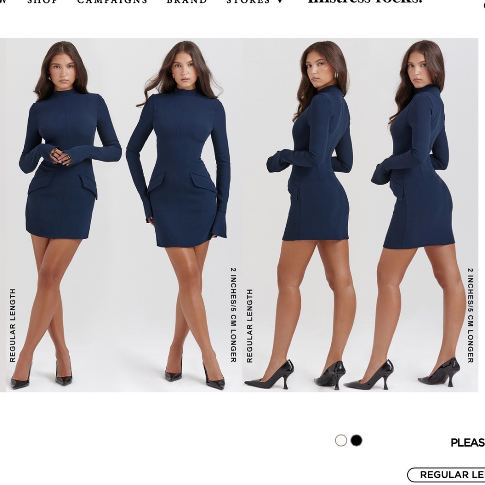 House of CB 'Mahalia' Navy Long Sleeve Mini Dress size XS - Picture 13 of 15